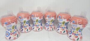 Lot of 6 RePlay Recycled Soft Spout Sippy Transition Cup Pink 8 fl Oz Toddler